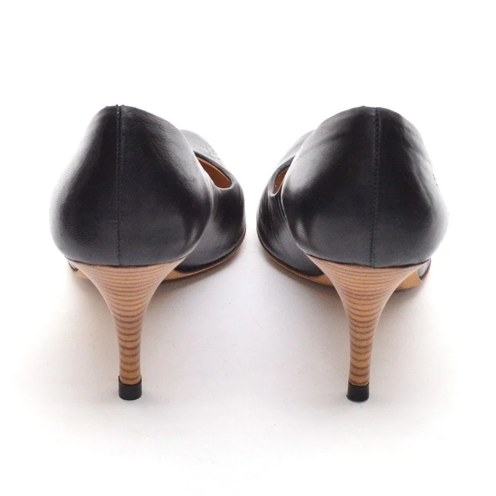 Giuseppe Zanotti Black Leather Classic Dress Pumps 37